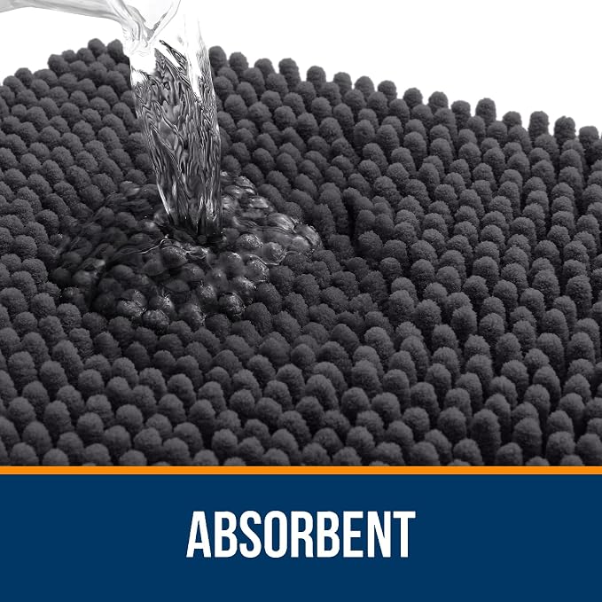 OLANLY Large Bathroom Rugs 40x24, Extra Soft Absorbent Chenille Bath Rugs - Image 4