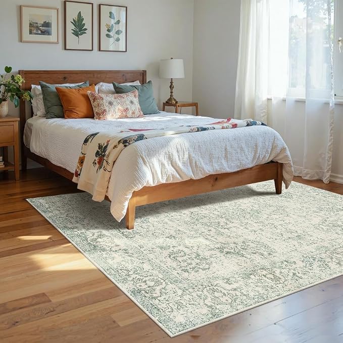 Rugxara Washable Area Rug for Living Room, Vintage Boho Rugs for Office - Image 3