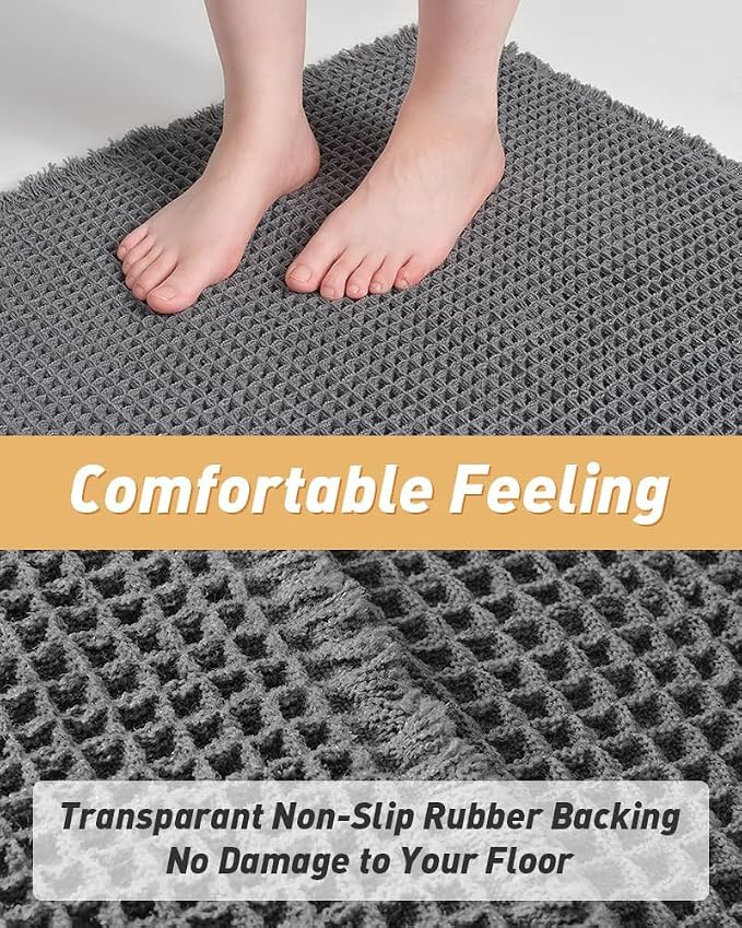 Upgraded Waffle Runner Rug, Super Absorbent Non Slip Bath Mats - Image 4