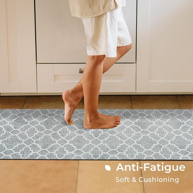 FRESHMINT Kitchen Mat Set of 2, Anti-Fatigue Cushioned Kitchen Mats - Image 3