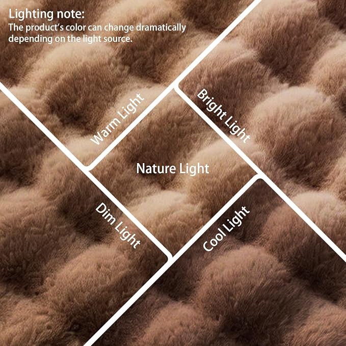 Coffee Rabbit Plush Rug 8'x10', Fluffy Shaggy Area Rug - Image 6