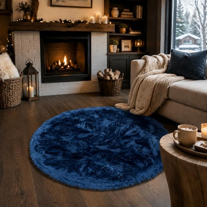 EasyJoy Faux Sheepskin Rug, Fluffy Faux Fur Rug, Ultra Soft Shag Area Rug - Image 2