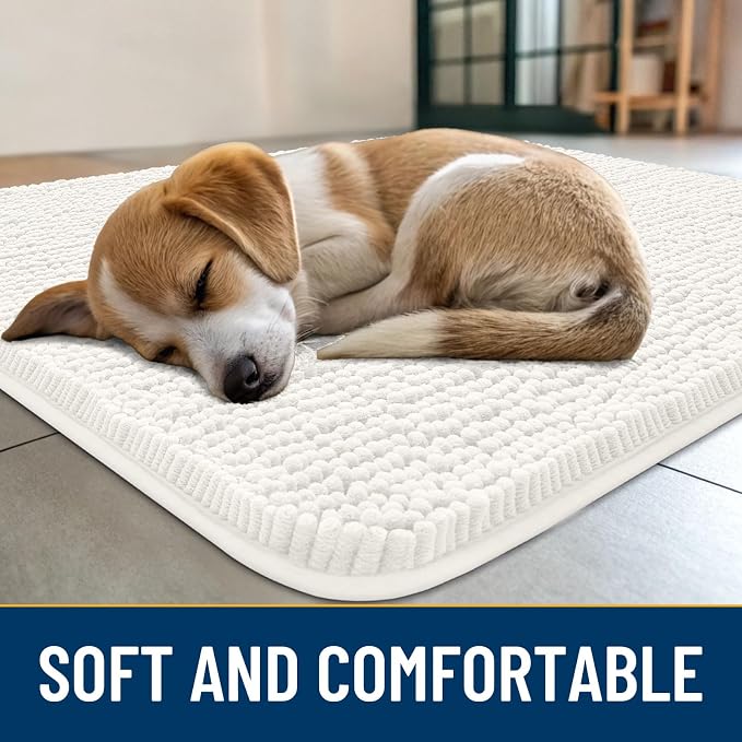 Smiry Dog Door Mat for Muddy Paws 48x30, Absorbent Dirt Trapper, Non-Slip - Image 2