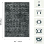 Rugxara 5x7 Area Rugs for Living Room Bedroom, Washable Rug, Non Slip & Low - Image 2