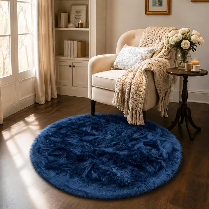 EasyJoy Faux Sheepskin Rug, Fluffy Faux Fur Rug, Ultra Soft Shag Area Rug by EasyJoy