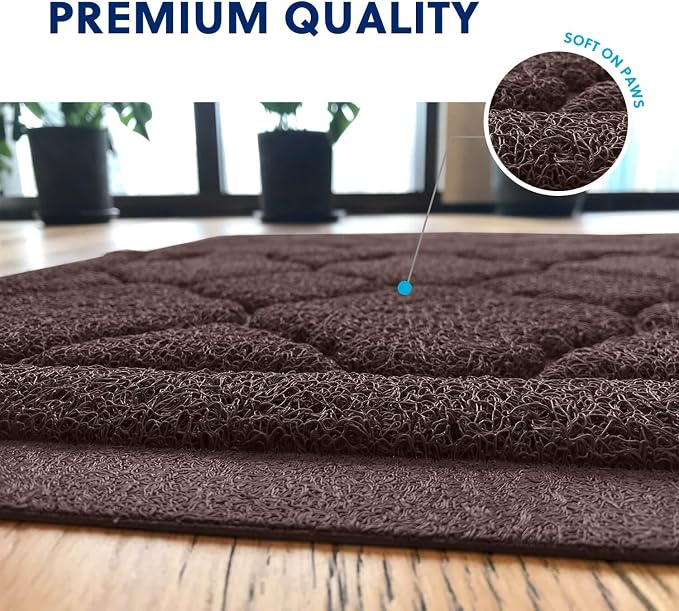 WePet Cat Litter Box Mat, Kitty Premium PVC Pad, Durable Trapping Rug, - Image 5