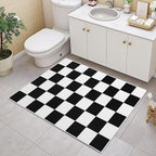 Terrug Black and White Checkered Rug - Image 4