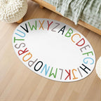 Topotdor Oval Kids Play Rug Alphabet Nursery Area Rug Extra Large Soft Crawling - Image 9