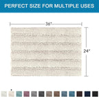 H.VERSAILTEX Bath Mats for Bathroom Non Slip Extra Thick Chenille Striped Bath - Image 2