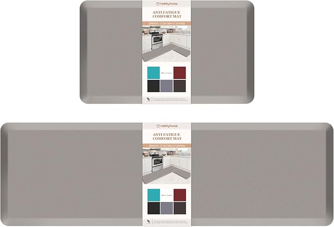 HappyTrends 2 PCS Kitchen Mat Cushioned Anti-Fatigue Floor Mat, Heavy Duty by HappyTrends
