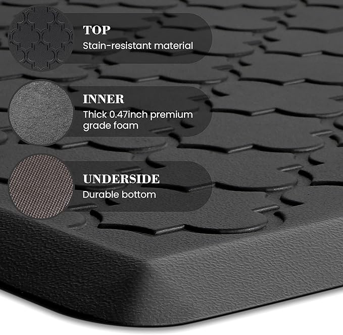 Kitchen Mat Cushioned Anti-Fatigue Floor Mat Water Resistant Non-Skid Kitchen - Image 5