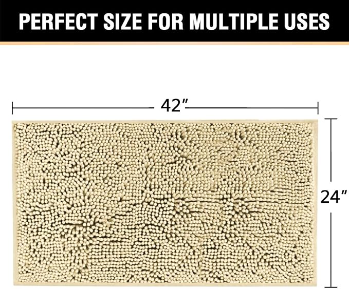 H.VERSAILTEX Microfiber Bath Rugs Chenille Floor Mat Ultra Soft Washable - Image 2