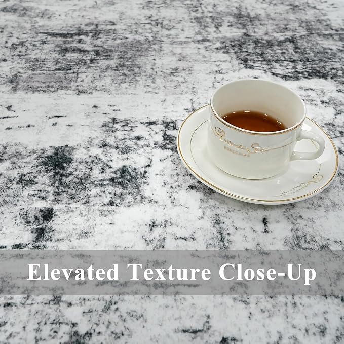 10x10 ft Square Living Room Rug – Washable Modern Abstract Area Rug - Image 9