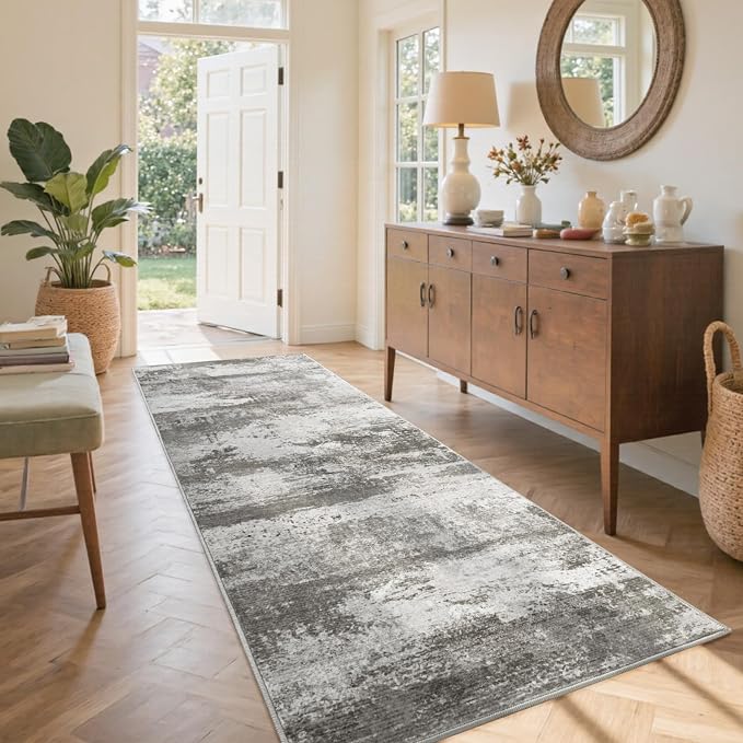 2x6 Ft Washable Runner Rug, Non-Slip Low Pile Hallway Kitchen Area Rug by Cuzwlovita