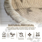 Cotton Rope Area Rug for Cats, Cat Scratch Rug, Washable Boho Braided Circle Rug - Image 7