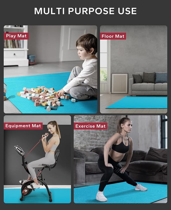 HAPBEAR Large Exercise Mat-7'x5'/6'x8'/6'x9'/6'x10'/6'x12'x8mm, Ultra Durable - Image 5