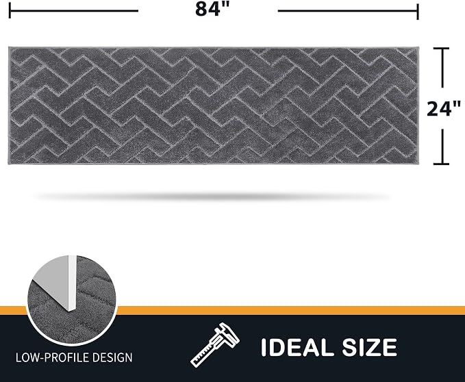PURRUGS Dirt Trapping Door Mat 24" x 84", Non-Slip Machine Washable Entry Rug - Image 2