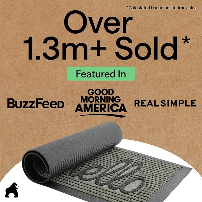 GORILLA GRIP 100% Waterproof All-Season WeatherMAX Doormat 35x23, US Designed - Image 4