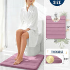 OLANLY Memory Foam Toilet Rugs U Shaped 24x20, Super Soft Absorbent Contour - Image 4