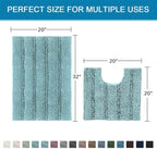 H.VERSAILTEX Bathroom Rugs Set 2 Piece Bathroom Contour Rug Toilet Mat Sets - Image 2