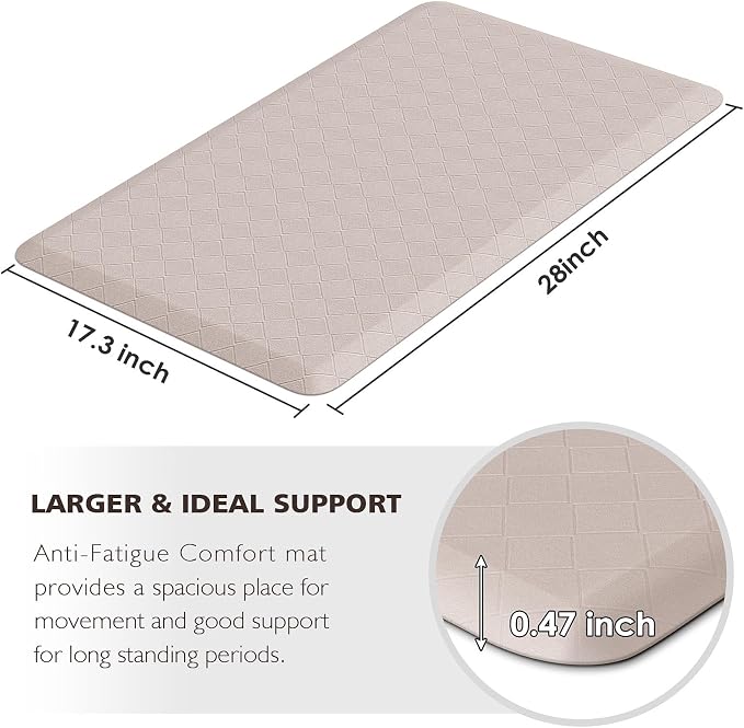 HappyTrends Kitchen Runner Rugs Anti-Fatigue mats, 17.3"x 28", Non Slip - Image 2