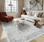 Rugxara 8x10 Washable Area Rug for Living Room, Extra Large Neutral Vintage - Image 4