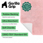 GORILLA GRIP Bath Rug Mat 36x24, Soft Absorbent Chenille, Quick Dry Microfiber - Image 2