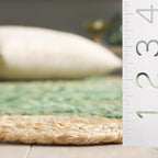 SAFAVIEH Cape Cod Collection 6' Round Green/Natural CAP201Y Handmade Boho - Image 4