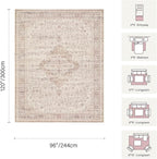 8x10 Washable Area Rug for Living Room & Bedroom, Extra Lager Soft Pink Rugs - Image 2