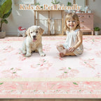 LIVEBOX Floral Pink Washable Entryway Rug, 2x3 Boho Bathroom Rugs Non Slip Soft - Image 4
