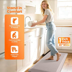 Kitchen Mats for Floor, 1 Inch Extra-Thick Kitchen Rugs, Non-Slip & Waterproof - Image 5
