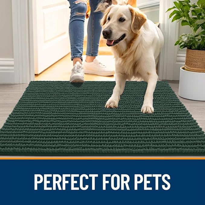 OLANLY Dog Door Mat for Muddy Paws 59x20, Ultra Absorbent Chenille Mud Doormat - Image 6