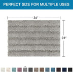 H.VERSAILTEX Bath Mats for Bathroom Non Slip Extra Thick Chenille Striped Bath - Image 2