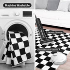 Terrug Black and White Checkered Rug - Image 6