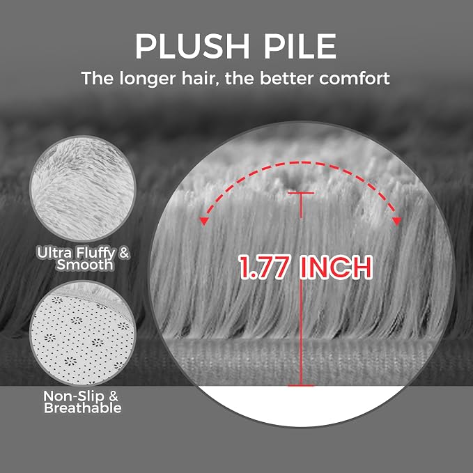 5X8 Ultra Soft Rug for Living Room, 5X8 Fluffy Shag Area Rug for Bedroom - Image 9