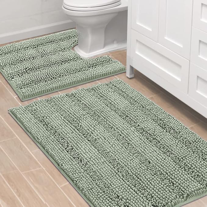 H.VERSAILTEX Bathroom Rugs Bath Rug Set 2 Piece Bathroom Contour Rug Toilet Mat by HVERSAILTEX