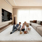 8x10 Area Rugs for Living Room, Large Fluffy Cream White Rugs for Bedroom - Image 6