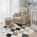jinchan Macy 5ft Round Rug for Kids Room Black and White Modern Colorful by JINCHAN