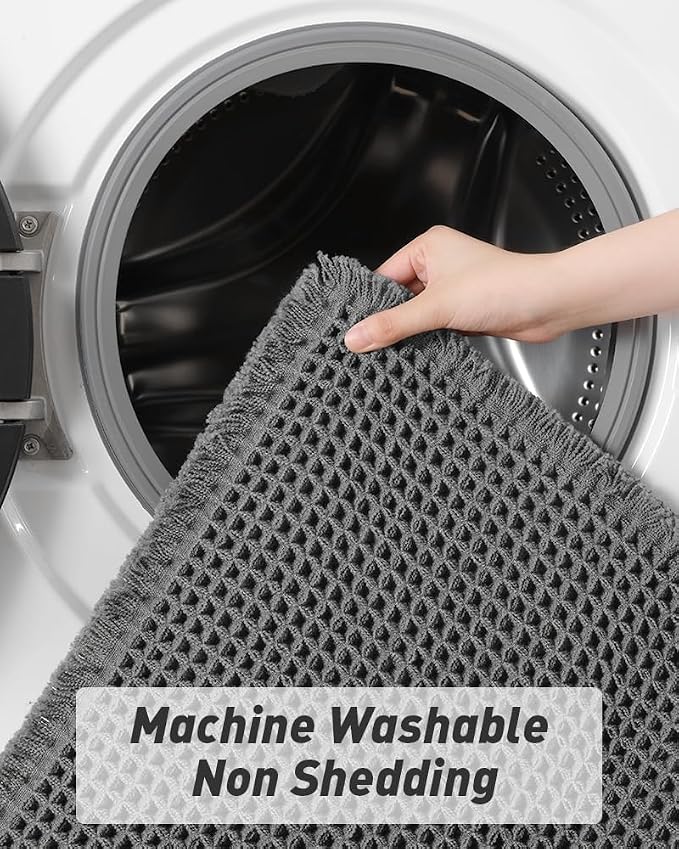 Upgraded Waffle Runner Rug, Super Absorbent Non Slip Bath Mats - Image 5
