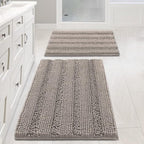 Non Slip Thick Shaggy Chenille Bathroom Rug Mat Set Extra Soft and Absorbent by HVERSAILTEX