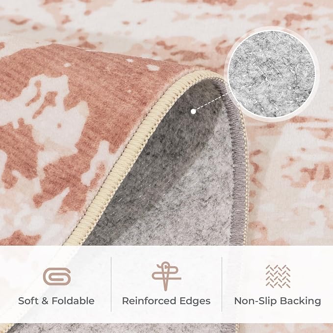 5x7 Area Rugs, Neutral Machine Washable Rugs - Image 6