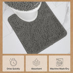 GORILLA GRIP Plush Absorbent Shaggy Chenille Bath Rug Mat - Image 7