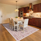 Vintage Pink Living Room Rug, 8x10 Washable Area Rugs - Image 4