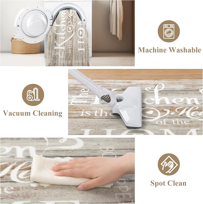 Vaukki Boho Kitchen Rug Sets 3 Pieces, Washable Kitchen Mats - Image 6