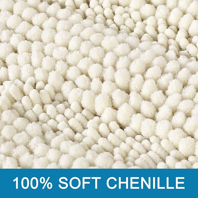 Non Slip Thick Shaggy Chenille Bathroom Rug Mat Set Extra Soft and Absorbent - Image 3
