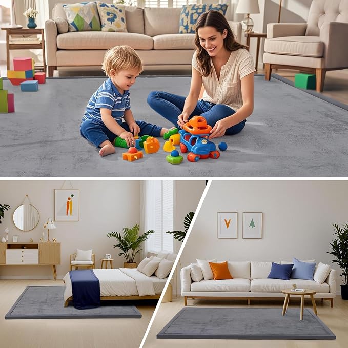 ACOMOPACK Baby Play Mat for Floor, 1.3" Thick Memory Foam Area Rug for Living - Image 6