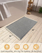 Upgraded Waffle Bath Mat, Super Absorbent Non Slip Bath Mats - Image 2