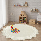 Area Rugs 5ft Living Room Washable Modern Rug, Neutral Beige Soft Non Slip Rugs - Image 7
