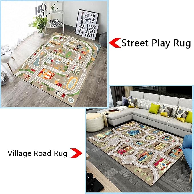 Kid Rug Carpet Playmat for Toy Cars and Train，Play Area Rug - Image 6