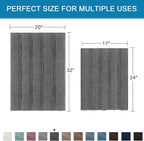 H.VERSAILTEX Grey Bathroom Rug Set Bath Mats, 2 Piece Bath Rugs Non Slip Thick - Image 2